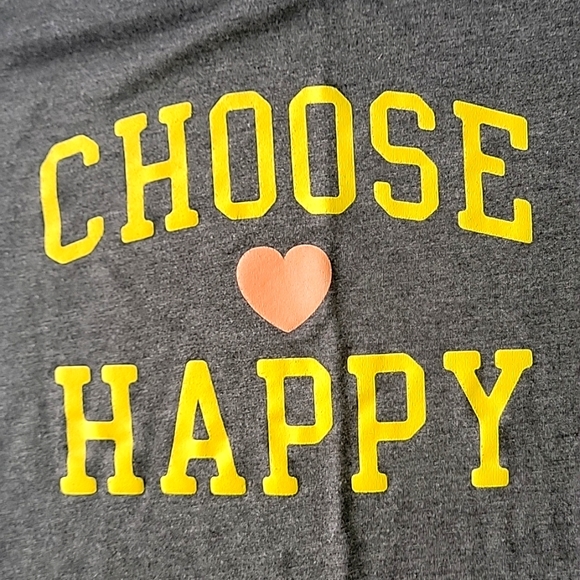 Choose Happy Graphic Short Sleeved Women's Large Tee T-shirt - Picture 2 of 5